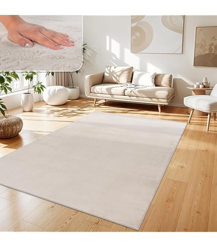 Paco Home Zacht pluizig modern bubbel woonkamer vloerkleed hoogpolig bont Geometrisch ontwerp hoog-laag effect, Maat:160x220 cm, Kleur:Crème 2