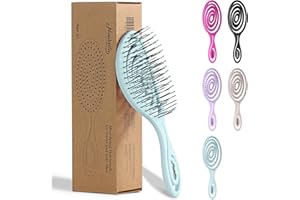 Ninabella Cepillo Pelo Antitirones Niña - Cepillo de Pelo Desenredante Tamaño Compacto de Viaje y Niños - Peine Antitirones y Antirotura Plástico Reciclado - Cabello Rizado Liso Ondulado