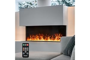 ‎MEXHOM Mexhom Wasserdampf-Kamin, Fernbedienung, automatische/manuelle Wasserzugabe, Farbe der Flamme elektrischer Kamin, 120cm，Keine Heizung