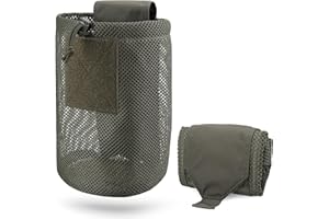 WYNEX Pochette Tactique Poche de Delestage Militaire Poche Molle Pliable pour Ceinture Gilet Tactique Pochette Utilitaire pour Chargeur Petit Sac en Filet pour Chasse | avec Cordon de Serrage