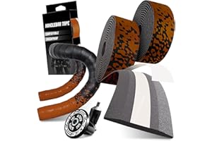 KAKVEIAI Taśma na kierownicę, do roweru wyścigowego, w tym zaślepki i taśmy, odporna na zużycie, odporna na pot, antypoślizgowa i łatwa w montażu