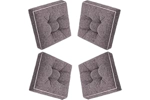 uyeoco Cojines para Sillas de Jardin, 50x50cm/45x45cm/40x40cm Cojín Asiento Comedor, for Decorativo Cocina Oficina Exterior terraza(D3,4PCS_50X50CM)