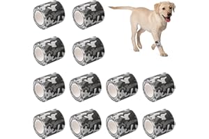 TIBAPLA 12 Rollen Selbstklebender Verband, 5cm*4.5m Haftbandage Verband, Elastische Cohesive Bandage,Selbsthaftende Cohesive bandageGeeignet für Sport, Handgelenk,für Haustier Erste Hilfe (schwarze Tarnung)