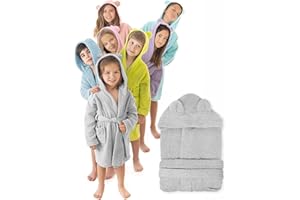 LEBENGOOD - Accappatoio Bambini adolescenti Cotone: Bambino, Bambina, 100% Cotone OEKO-TEX - 2 tasche, cintura, cappuccio