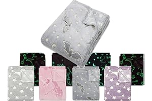 EMILY´S CHECK npluseins Przytulny koc - świeci w ciemności - miękki i puszysty 1261.1661, nietoperz [antracyt]