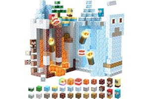 TUKIIE Magnetische Bausteine Eiswelt Edition, 200 Stück Magnetische Blöcke Kinderspielzeug für 3 4 5 6 7 8 Jahre Jungen Mädchen, Light Up Magnetic Building Blocks STEM Spielzeug für 3+ Kinder