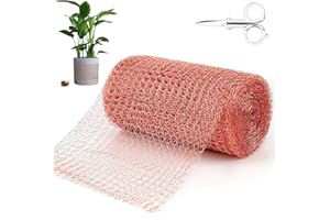 EKOCEV 2 Pcs Filet de Cuivre, 6 M x 12,5 CM Treillis en Cuivre Tricoté，Bloqueur de Cuivre Maille pour Maison Jardin Lutte Antiparasitaire Rongeur Escargot Limaces Oiseaux Contrôle
