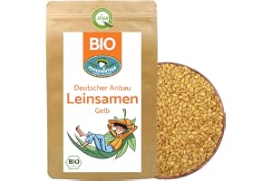 Guldfärgade ekologiska linfrön 500 g - hela frön - guldgula linfrön från tysk odling - Peppermintman