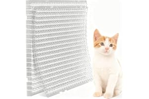 TUWYII 10 Unidades Alfombrilla Anti-Gatos 42x34cm | Pinchos Disuasorios No Dañinos para Jardín y Balcón | PP Reciclado Antideslizante y Resistentes a UV - Protección Interior/Exterior (10, Transparente)