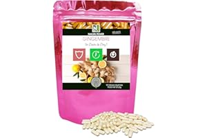 NAKURU | Gingembre | Gamme Power | Fabriqué en France | "Un Zeste de Zing!" (90 Gélules Végétales de 325mg / Poids Net: 29,25g)