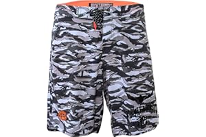 ROCK-IT Apparel Męskie spodenki typu boardshorts, bez podszewki, w kamuflażu, szybkoschnące, z wieloma kieszeniami, szorty surfingowe, strój kąpielowy [rozmiary S-3XL]
