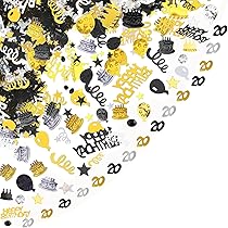 1500 Pièces Numéros D'anniversaire, Joyeux 20e Anniversaire Confettis De Table Fournitures De Décoration De Confettis Pour Fête D'anniversaire