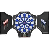 SPORTNOW Electronic Folding Dartboard with 31 Sets 83x45x4cm Black | 285 Programs, for 8 Players, Electronic Dart Set, 6 Dart