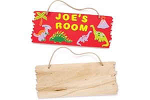 Baker Ross Lot de 3 Plaques en Bois à Suspendre et à Personnaliser