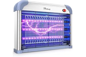 Buzbug Matainsectos LED para Interiores, Trampa Eléctrica Potente de 3800V para Mosquitos, 10 Años de Duración 3 Lámparas Sostenibles Menor Consumo