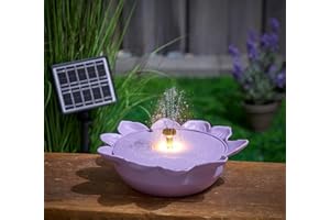 ‎NORTHPOINT Northpoint Solar Fountain Garden Fountain Water Fountain with LED Lighting Water Feature for Outdoor Use Energy Efficient Environmentally Friendly Decoration (Lilac)