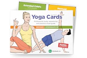 WorkoutLabs Yoga Cards I & II – Complete Set Beginners & Intermediate: Professional Study, Class Sequencing & Practice Guide · Premium Yoga Asana Flash Cards Deck with Sanskrit for Home Exercise & YTT