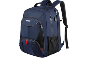LIGSAN Rucksack for Men, 17 Inch Extra Large Travel Laptop Backpack with USB Charging Port Work Bags Water Resistant Laptop Bag College School Bags Business Anti Theft Big Backpack for Men Women, Blue