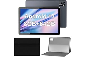 TIBUTA 10 Inch Android 13 Tablet, Octa-Core Processor, 7000mAh Battery, 8GB RAM 64GB ROM 512GB Expansion, 1280x800 IPS, 8MP+5MP Dual Camera, WiFi, Bluetooth, GPS, GMS Certified(Gray-blue)