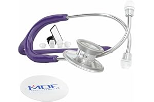 MDF Instruments MDF747XP-08 Acoustica® Deluxe, Estetoscopio ligero de doble cabeza - Garantía-de-por-vida & Programa-piezas-gratuitas-de-por-vida (Morado)