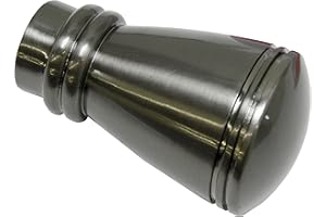 Gardinia 10011167 Endknopf/Endstück Siro für Gardinenstangen, Serie Chicago, Durchmesser 20 mm, Titan