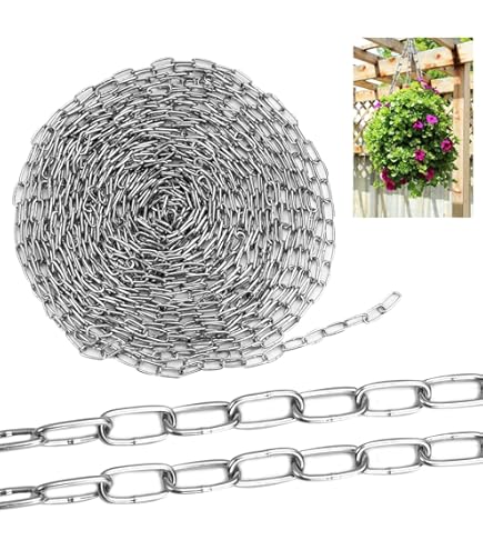 10 Meter Stahlkette 3mm - Robuste Schwarze Kette Für Haus & Garten