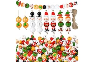 ‎CHARFIA Weihnachtsbasteln Kinder, 150 Stück Bügelperlen Weihnachten Basteln Weihnachten Holzperlen mit Gesicht, Bastelset Weihnachten Weihnachtsdeko Basteln für Kinder Weihnachtsgeschenke für DIY
