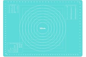 webake Silikonowa mata do pieczenia, duża mata silikonowa, 70 x 50 cm, nieprzywierająca, do ciasta, masy cukrowej, ciasta, pizzy, niebieska