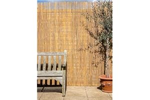 Papillon Bamboo Slat Natural Garden Fence Screening Roll Privacy Wind/Sun Protection 4m x 1.2m (13ft 1in x 4ft)