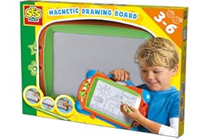 SES Creative | Ardoise Magique Enfant 3 Ans+ | Tableau à Dessin Magnétique Réutilisable | Stylo Aimanté + 2 Tampons Inclus | Sans Encre ni Papier | Jeu Créatif Voyage | Neutre en CO2 | 14444