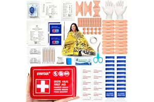 Mini Första Hjälpen Kit 123 Stycken, SYNYOUR Första Hjälpen Väska | Kompakt Bärbar, Small First Aid Kit för Resor Vandring Bil Motorcykel Cykel Hem Arbetsplats Barn