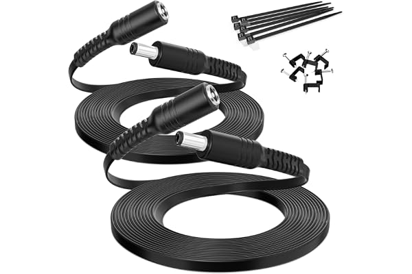 Itramax 12V DC Platt Förlängningskabel 6M/20FT 2 Pack 5,5mmx2,1mm Hane Hona