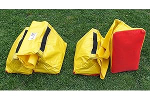 Callieway 2 Sacchi per Sabbia “Premium riempibili (Sabbia Non è Inclusi!) per Tunnel Agility Ø 60cm con Tacchetti di Gomma (Giallo)