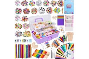UCAMP Kit Bricolage Enfant 3700+ Pièces, Pipe Cleaners Crafts Set, Loisir Créatif Comprenant Pompons, Pour Filles Garçons 4-8 Ans Cadeau