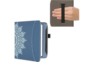 kwmobile Etui kompatybilne z Pocketbook Era/Era Color - pokrowiec ze skóry PU z magnetycznym zamknięciem, pasek, przednia kieszeń - wschodzące słońce niebieskie