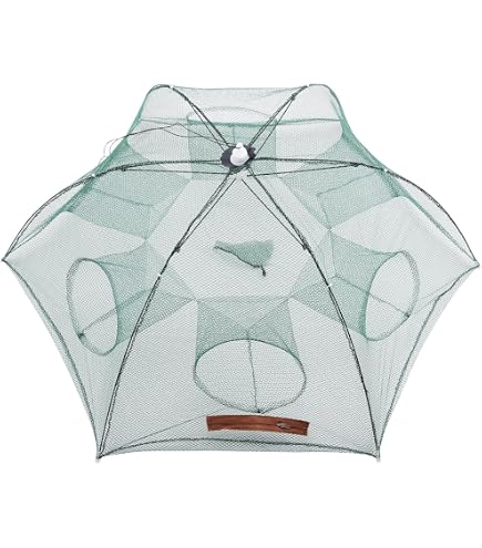 Filet De Pêche Pliable HNJKJEU - Piège à Poissons, Crabes Et écrevisses Double Entrée 30x60cm