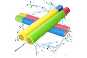 KIZTOYS&1 Pistolet À Eau Jouets Enfants Lot de 4 Pistolets À Eau De Piscine avec Gamme 35 Pieds Sports Nautiques D'été, Pistolets À Eau De Jardin et De Plage pour Enfants Toboggans À Eau De Pelouse