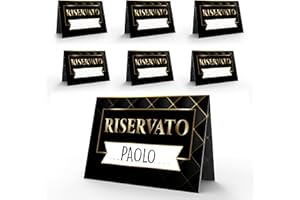 Segnaposto Riservato Nero E Oro - Set 40 Pezzi Per Eventi Eleganti, Matrimoni E Cerimonie