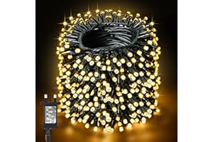 Christmas Lights Outdoor Decorations,BOLWEO 40M 400LED Mains Powered Christmas Tree Lights with Waterproof Timer Fairy String Lights Plug in for Indoor & Outdoor Xmas Bedroom Garden Wedding,Warm White