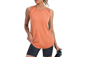 Gyabnw Gym Tank Tops for Women UK Sports Vest Sleeveless Shirt Summer Mesh Workout Yoga Running Back Split XS-3XL