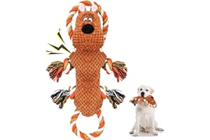 Iokheira Jouets à Couinement pour Grands Chiens, Jouets à Mâcher Adaptés Aux Chiens de Grande, Moyenne et Petite Taille (Marron)