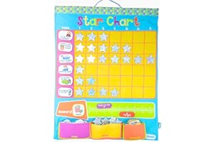 FIESTA CRAFTS LTD Fiesta Crafts Embroidered Fabric Star Chart - Reward Chart for kids - Encourage Good Behaviour Wall Hanging Chart