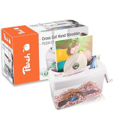 NOENNULL Hand-Aktenvernichter A4 - Manuell Ohne Strom - 3mm Streifenschnitt, Transparente Box 1,5L