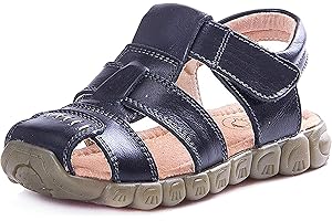 CELANDA Sandales Bout Fermé Mixte Enfant, Plage Sports Outdoor Sandales Garçon Filles Confortables Sandales en Cuir