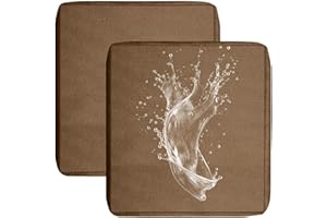 JORTUIO Lots De 1/2/4 Housse de Coussin de Canapé Exterieur Impermeable pour Salon de Jardin, Housse Assise avec Fermeture Éclair, Amovibles pour Intérieur Et Extérieur, Terrasse(Café léger,50x55x10cm2pcs)