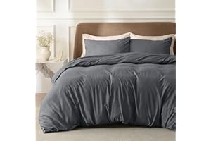 Bedsure King Size Bedding Set - Kingsize Brushed Microfiber Duvet Cover Set with Zipper Closure, Bed Quilt Cover with 2 Pillowcases, Dark Grey