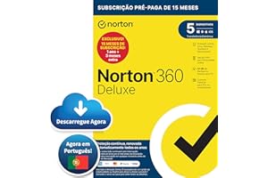 Norton 360 Deluxe 2024 - Software antivírus para 5 Dispositivos e 15 meses de subscrição com renovação automática,Controlo Pa