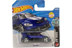 Hot Wheels – PT Fast – JJH59 – HW Mods 5/5 – kort – blaumetallic – Chrysler PT Cruiser – Mattel 2026 (187/250) – 1:64 – licen