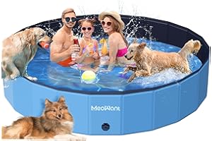 ‎MEOWANT Meowant Hundepool Faltbar, Hundebadewanne, Planschbecken Groß Verdickt PVC, Extra Großer Outdoor-Faltbarer Kinderpool, Tragbare Rutschfestes Hundeplanschbecken, Keine Pumpe Benötigt(220 x 40 cm)