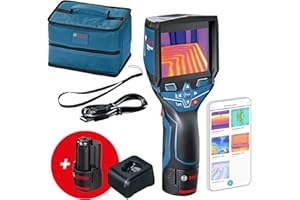 Bosch Professional 12V System Termocamera GTC 400 C (2 batterie 12 V, custodia, con funzione app, temperatura: da -10 °C a +400 °C, risoluzione: 160 x 120 px) - Amazon Exclusive Set